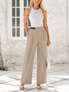 Wide Leg High Waisted Business Casual Work Pants