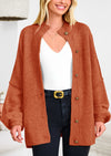 PRETTYGARDEN Women's Winter Button Down Cardigan Sweaters Mock Neck Lantern Long Sleeve Chunky Knit Jacket Trendy Outerwear