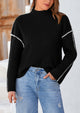 Chunky Knit  Casual Long Sleeve Mock Neck Oversized Loose Sweaters