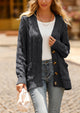 Knitted Solid Color Button Down Chunky Outwear Cardigan