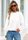 PRETTYGARDEN Blouses for Women Dressy Casual Fall Outfits Frill Neck Long Sleeve Shirts Satin Work Business Casual Tops
