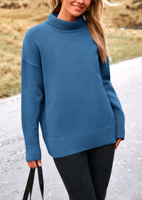 Long Sleeve Oversized Chunky Knitted Casual Turtleneck Sweaters