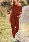 PRETTYGARDEN Dressy Off Shoulder Romper Spring Vacation Travel Lounge Outfits Clothes