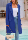 PRETTYGARDEN Women's Spring Fall Long Blazer Jackets Long Sleeve Lapel Pockets Loose Fit Work Casual Blazers Outerwear