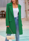 PRETTYGARDEN Women's Spring Fall Long Blazer Jackets Long Sleeve Lapel Pockets Loose Fit Work Casual Blazers Outerwear