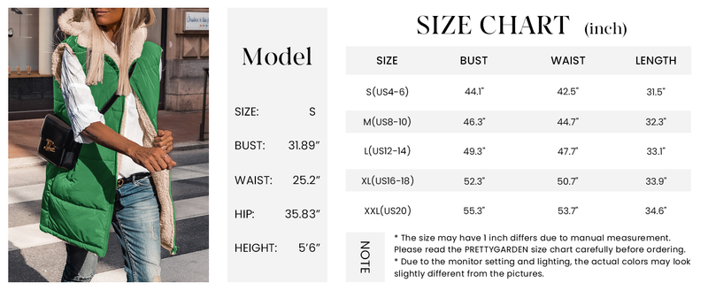 PRETTYGARDEN Womens Fall Reversible Vests Sleeveless Fleece Jacket Zip Up Hoodie Pockets Long Warm Winter Coat Outerwear