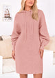 Knit Pullover Long Sleeve Hoodie Sweater Dress