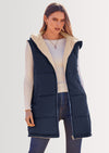 PRETTYGARDEN Womens Fall Reversible Vests Sleeveless Fleece Jacket Zip Up Hoodie Pockets Long Warm Winter Coat Outerwear