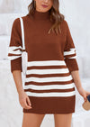 PRETTYGARDEN Women's Oversized Striped Sweaters Fall Casual Long Sleeve Turtleneck Pullover Chunky Knit Jumper Tops