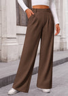 Wide Leg Casual High Elastic Waisted Work Office Palazzo Pants