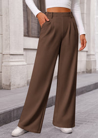 Wide Leg Casual High Elastic Waisted Work Office Palazzo Pants