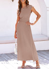 Casual Knit Short Sleeve Crop Top High Waist Skirt 2 Piece Sets