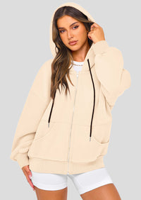 Zip Up Long Sleeve Loose Fit Y2K Casual Hoodies Cardigan