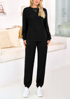 KIRUNDO Lounge Sets for Women Travel Airport Outfits Lightweight Tops Drawstring Pants Tracksuit Jogger Set Postpartum