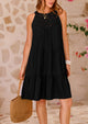 Leisure sleeveless A-line mini beach vacation dress