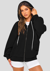 Zip Up Long Sleeve Loose Fit Y2K Casual Hoodies Cardigan