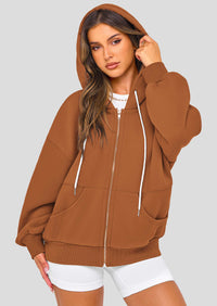 Zip Up Long Sleeve Loose Fit Y2K Casual Hoodies Cardigan