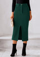 Casual Work High Waisted Long Slit Corduroy Midi Pencil Skirts