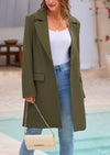 PRETTYGARDEN Women's Spring Fall Long Blazer Jackets Long Sleeve Lapel Pockets Loose Fit Work Casual Blazers Outerwear