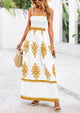 Floral Sundress Spaghetti Strap Flowy Beach Vacation Boho Maxi Dresses