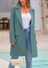 PRETTYGARDEN Women's Spring Fall Long Blazer Jackets Long Sleeve Lapel Pockets Loose Fit Work Casual Blazers Outerwear