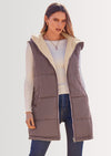 PRETTYGARDEN Womens Fall Reversible Vests Sleeveless Fleece Jacket Zip Up Hoodie Pockets Long Warm Winter Coat Outerwear