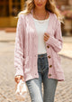 Knitted Solid Color Button Down Chunky Outwear Cardigan
