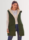 PRETTYGARDEN Womens Fall Reversible Vests Sleeveless Fleece Jacket Zip Up Hoodie Pockets Long Warm Winter Coat Outerwear