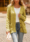 Knitted Solid Color Button Down Chunky Outwear Cardigan