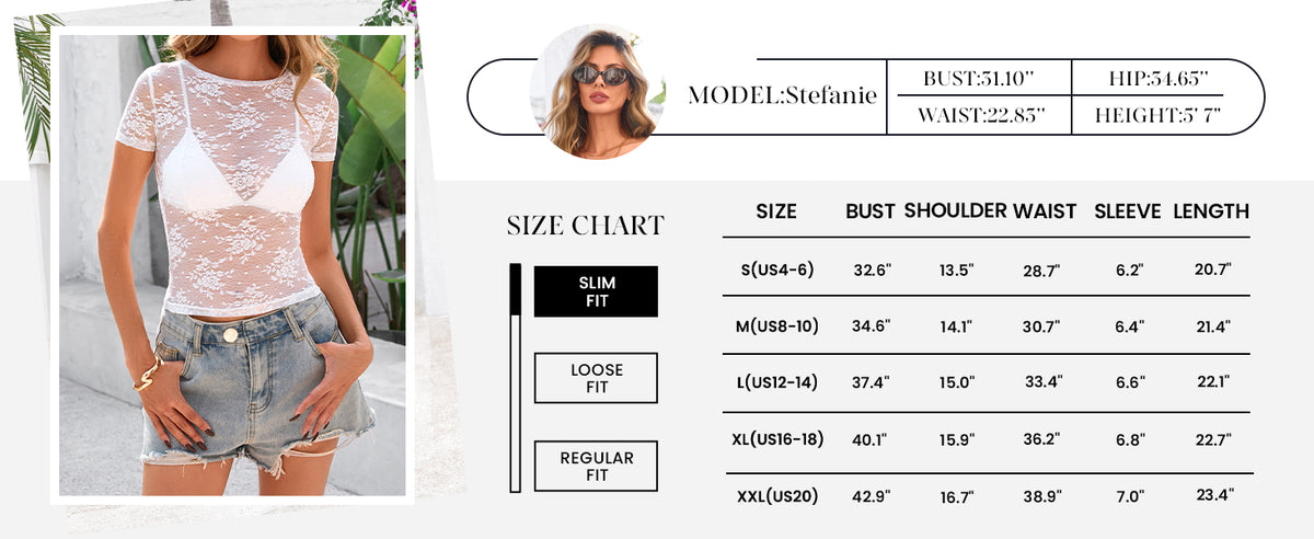 Sheer Lace Short Sleeve See Through Fitted Mesh Going Out Club Blouse