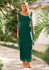 PRETTYGARDEN Women's Wedding Guest Dress Sleeveless Ruffle Formal Cocktail Party Maxi Bodycon Dresses