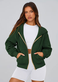 PRETTYGARDEN Hoodies For Women Sweatshirt Zip Up Hoodie Fall Fashion Trendy Long Sleeve Jackets Winter Clothing Outfits