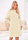 PRETTYGARDEN Womens Fall Sweater Dress Casual Long Sleeve Chunky Knit Pullover Oversized Hoodie Tunic Sweaters Winter Clothes