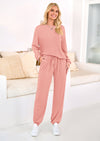 KIRUNDO Lounge Sets for Women Travel Airport Outfits Lightweight Tops Drawstring Pants Tracksuit Jogger Set Postpartum