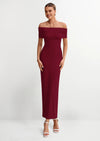 PRETTYGARDEN Women's Off The Shoulder Maxi Dresses Summer Formal Elegant Cocktail Party Wedding Guest Long Dress