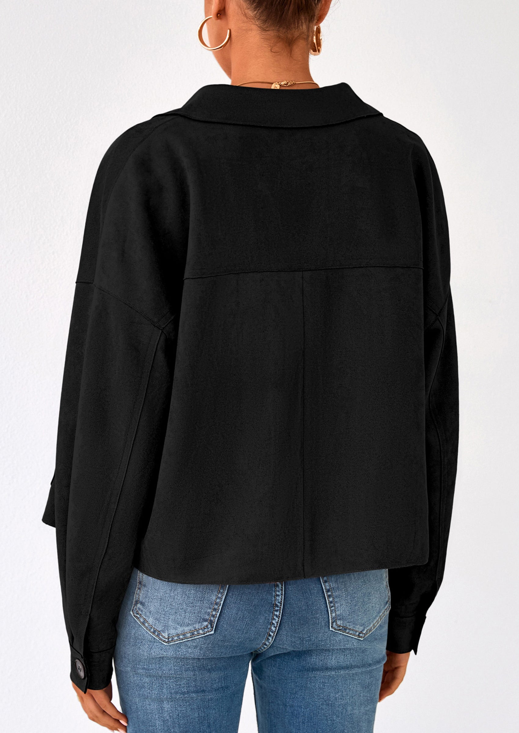PRETTYGARDEN Women's Faux Suede Cropped Jacket Casual Lightweight Fall Fashion Winter Coats Outerwear Trendy Clothes