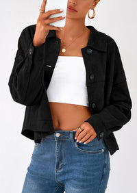 PRETTYGARDEN Women's Faux Suede Cropped Jacket Casual Lightweight Fall Fashion Winter Coats Outerwear Trendy Clothes
