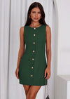 PRETTYGARDEN Work Dresses for Women Spring Business Formal Short Dress Sleeveless Button Down Elegant Office Outfits