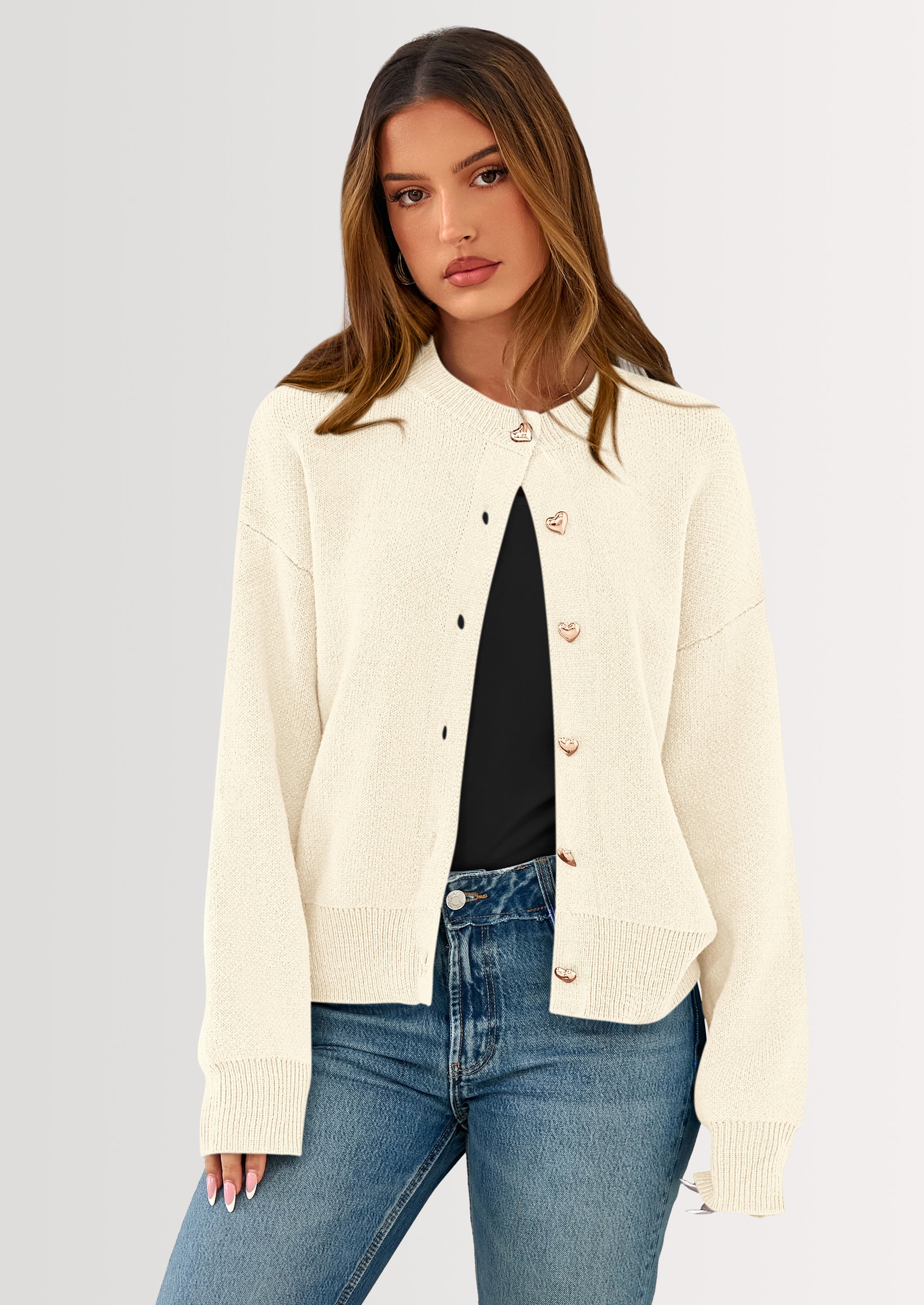 PRETTYGARDEN Cardigan Sweaters for Women Trendy Long Sleeve Open Front Button Down Jacket Fall Clothes Winter Coats