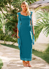 PRETTYGARDEN Women's Wedding Guest Dress Sleeveless Ruffle Formal Cocktail Party Maxi Bodycon Dresses