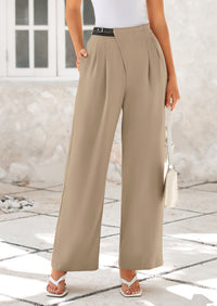 Wide Leg High Waisted Business Casual Work Pants