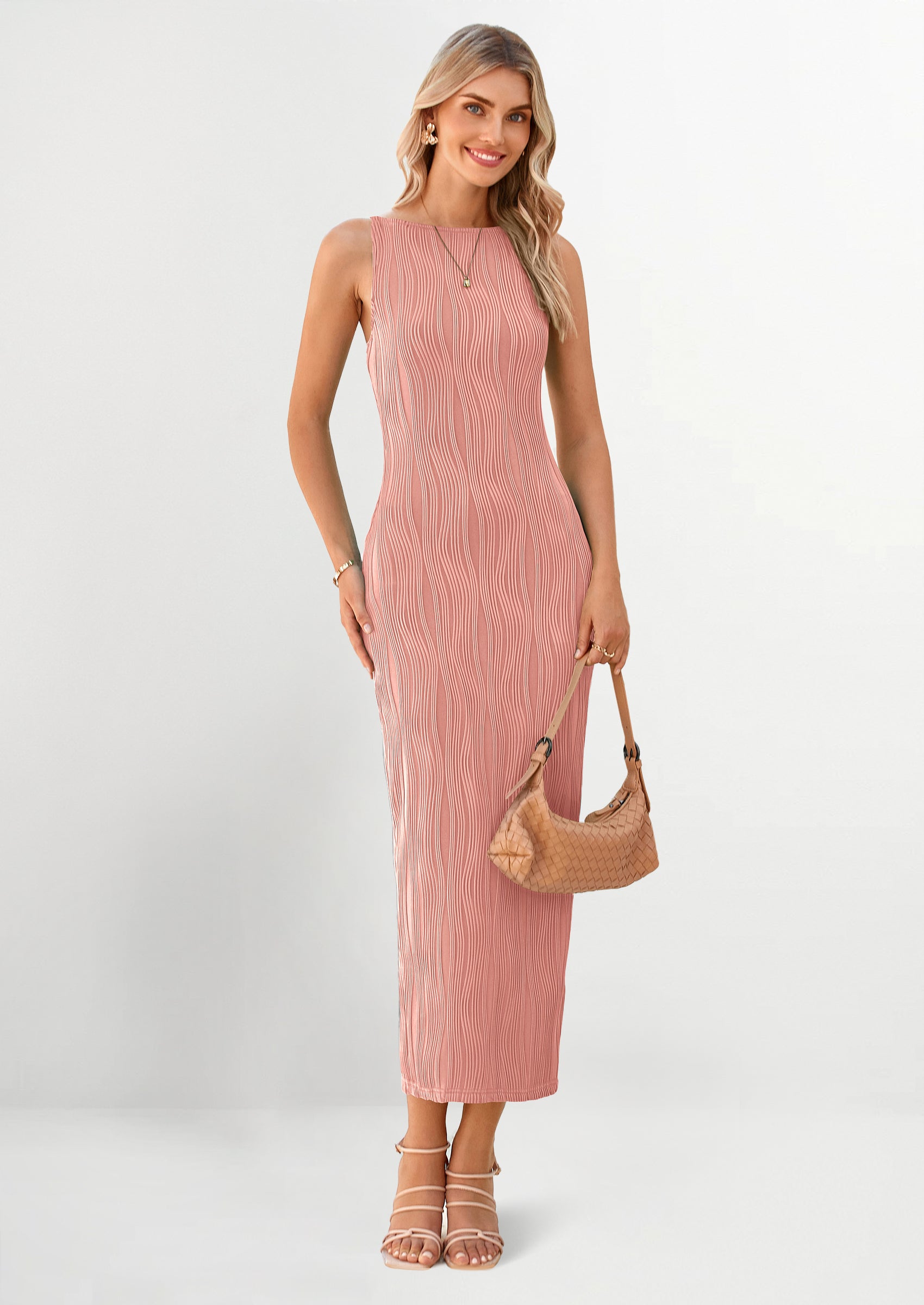 PRETTYGARDEN Womens Maxi Dress Summer Wedding Guest Dresses Spring Long Resort Wear Casual Bodycon Sun Dresses