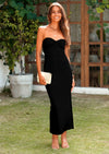 PRETTYGARDEN Women's Bodycon Long Dresses Summer Strapless Tube Twist Knot Front Ribbed Knit Maxi Cocktail Dress with Slit