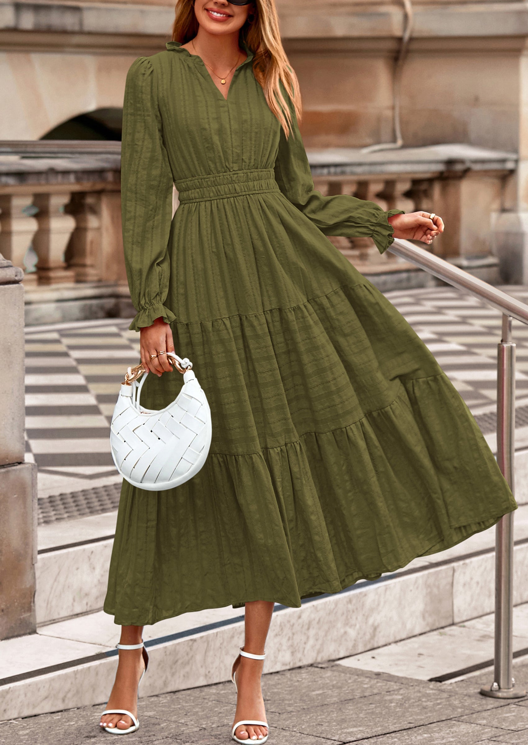 Womens Dresses Emerald Green Frill Detail Pleated Midi Dress Velvet Maxi Maxi Dress Merokeety Dress PRETTYGARDEN Women's Fall Wedding Guest Dresses Long Sleeve V Neck Womens Dresses Emerald Green Frill Detail Pleated Midi Dress Velvet Maxi Maxi Dress Merokeety Dress PRETTYGARDEN Women's Fall Wedding Guest Dresses Long Sleeve V Neck