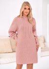 PRETTYGARDEN Womens Fall Sweater Dress Casual Long Sleeve Chunky Knit Pullover Oversized Hoodie Tunic Sweaters Winter Clothes