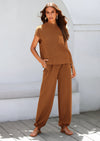 PRETTYGARDEN Womens Two Piece Outfits Sweater Sets Knit Pullover Tops And High Waisted Pants Matching Tracksuit Sweatsuit Set