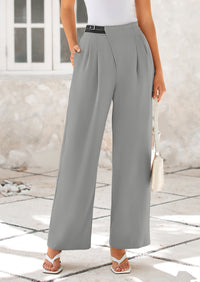 Wide Leg High Waisted Business Casual Work Pants