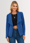 PRETTYGARDEN Women's Faux Suede Jackets Fashion Fall Clothes Long Sleeve Open Front Cropped Coat Outwear