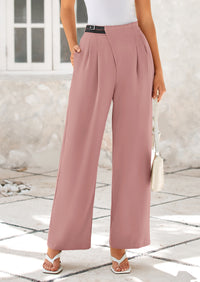 Wide Leg High Waisted Business Casual Work Pants