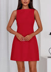 PRETTYGARDEN Womens Formal Short Dresses Summer Sleeveless Boat Neck A Line Elegant Mini Cocktail Party Dress